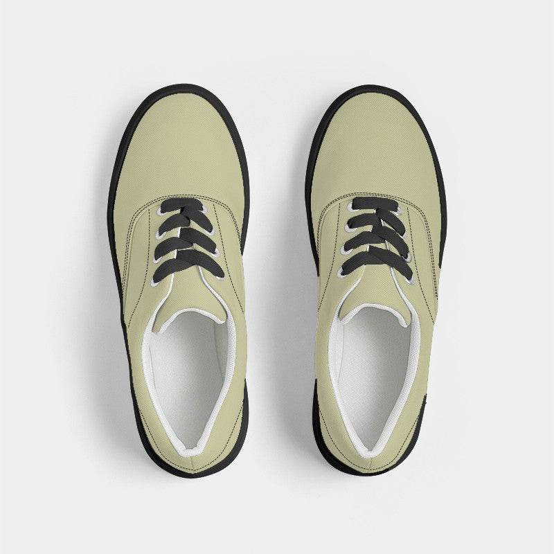 Lightened Fully-Muted Yellow Women's Canvas Sneakers (LY2-FM-LG) - Top
