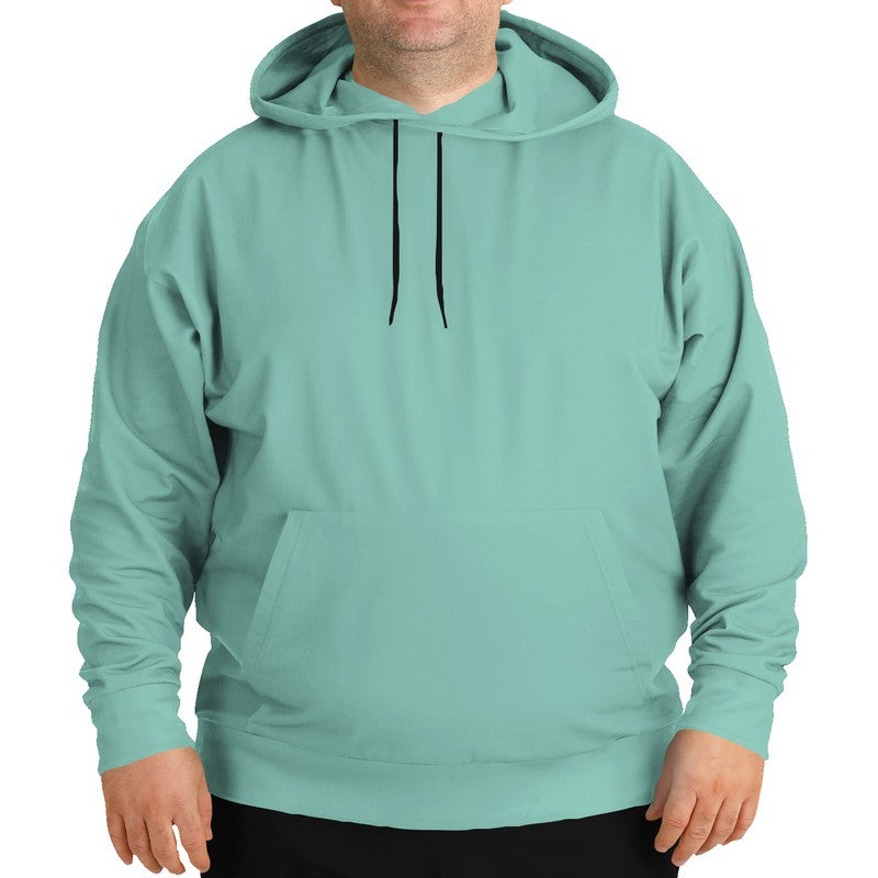 Lightened Muted Blue-Green Hoodie PLUS (BG-MU-LG) - Man Front PLUS