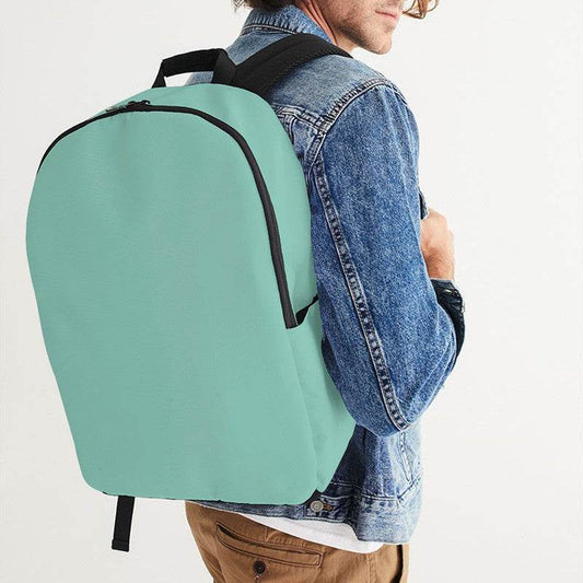 Lightened Muted Blue-Green Waterproof Backpack (BG-MU-LG) - Man CloseUp