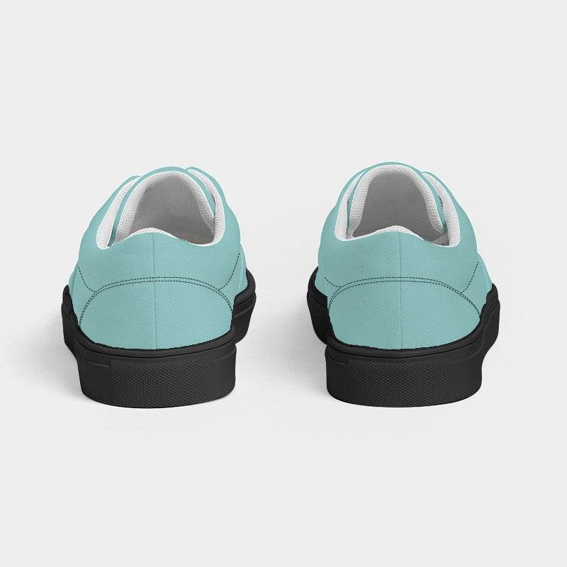 Lightened Muted Blue-Green Women's Canvas Sneakers (CBG2-MU-LG) - Back