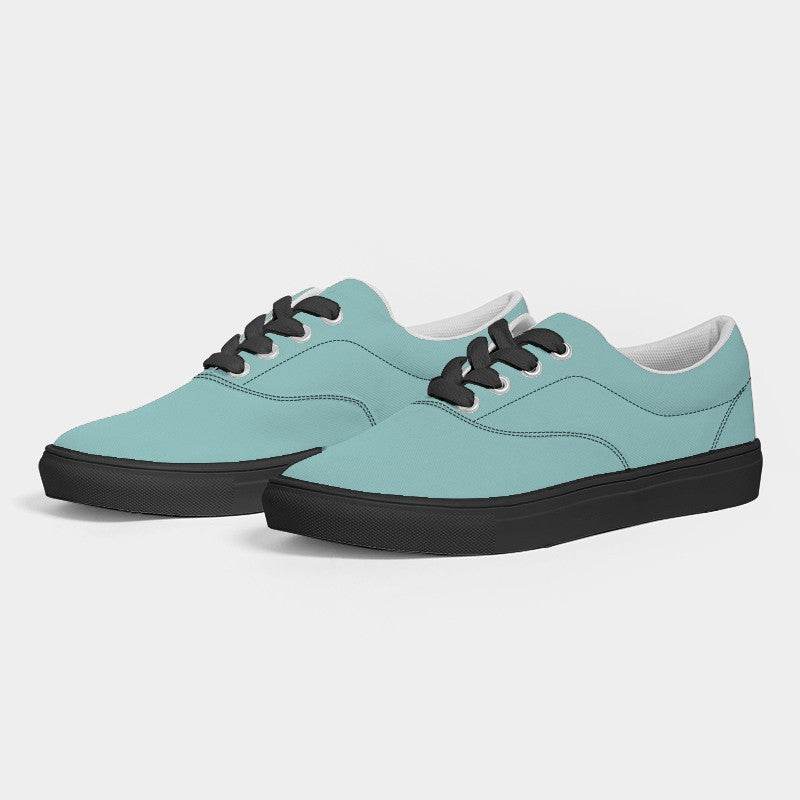 Lightened Muted Blue-Green Women's Canvas Sneakers (CBG2-MU-LG) - Side 3