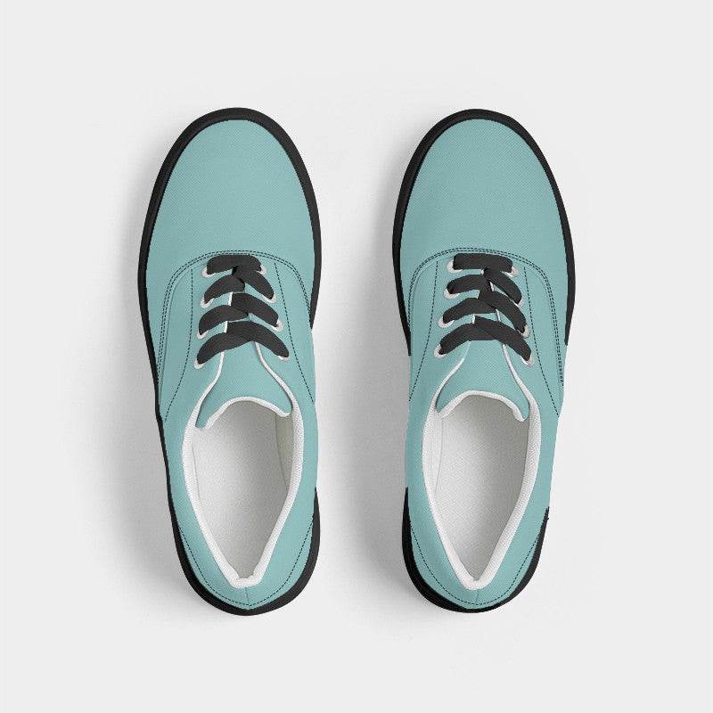 Lightened Muted Blue-Green Women's Canvas Sneakers (CBG2-MU-LG) - Top