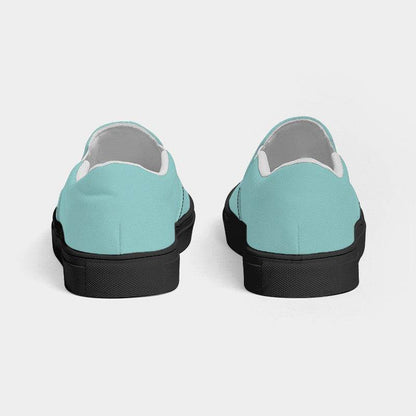 Lightened Muted Blue-Green Women's Slip-On Canvas Sneakers (CBG2-MU-LG) - Back