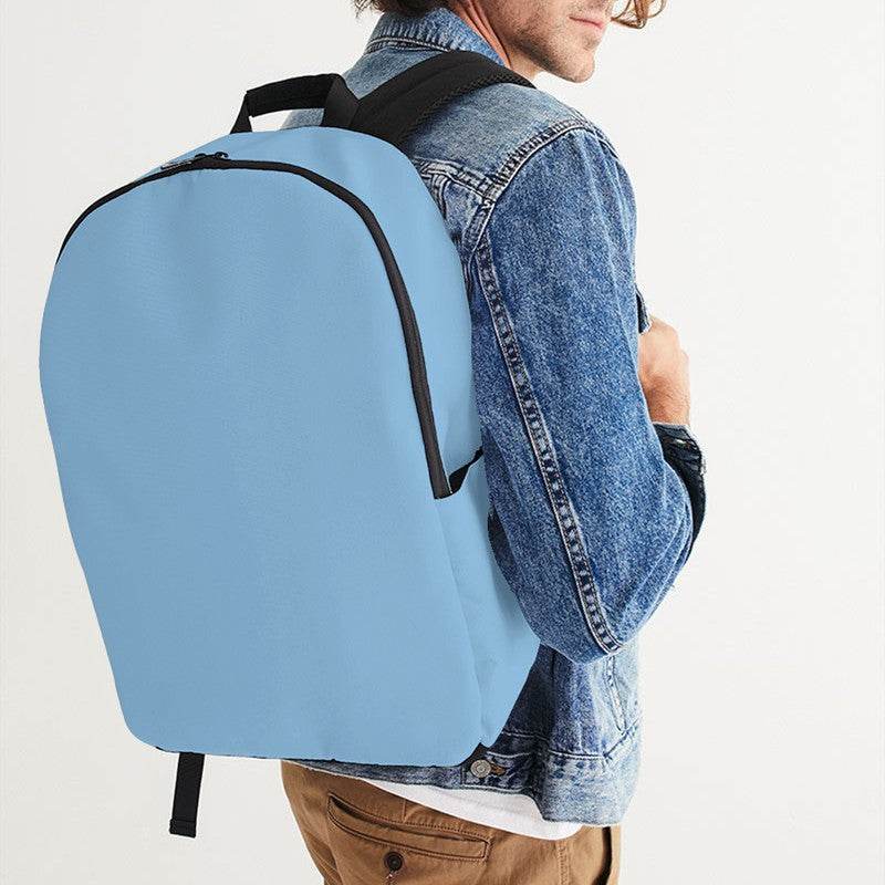 Lightened Muted Blue Waterproof Backpack (B-MU-LG) - Man CloseUp