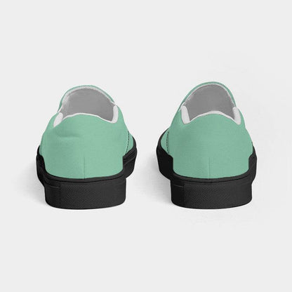 Lightened Muted Green Men's Slip-On Canvas Sneakers (BGG2-MU-LG) - Back