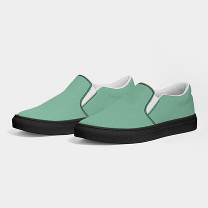 Lightened Muted Green Men's Slip-On Canvas Sneakers (BGG2-MU-LG) - Side 3