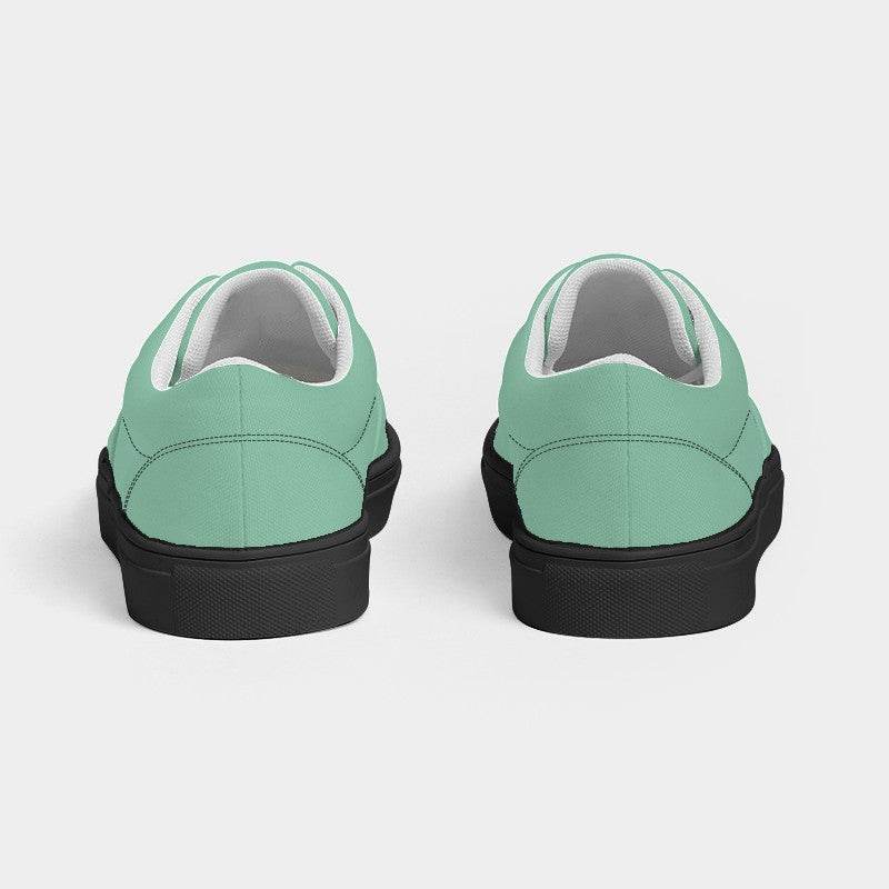 Lightened Muted Green Women's Canvas Sneakers (BGG2-MU-LG) - Back