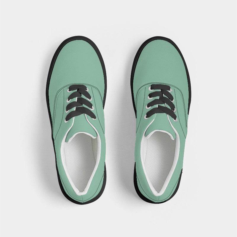 Lightened Muted Green Women's Canvas Sneakers (BGG2-MU-LG) - Top