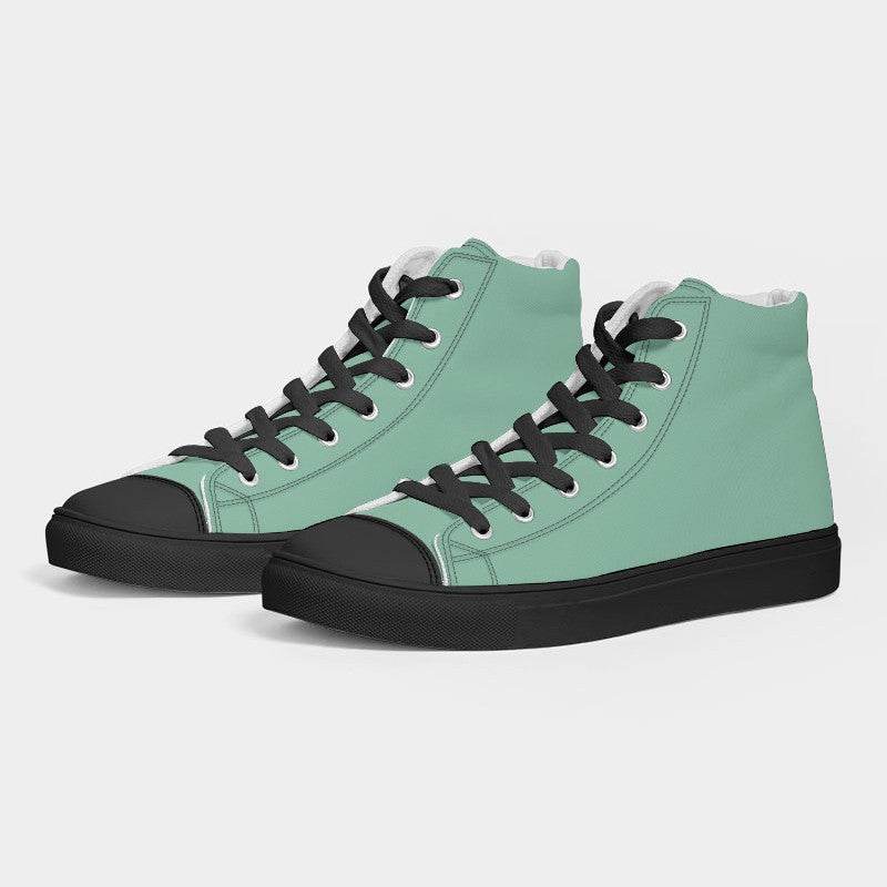 Lightened Muted Green Women's High-Top Canvas Sneakers (BGG2-MU-LG) - Side 3