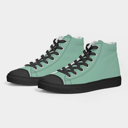 Lightened Muted Green Women's High-Top Canvas Sneakers (BGG2-MU-LG) - Side 3