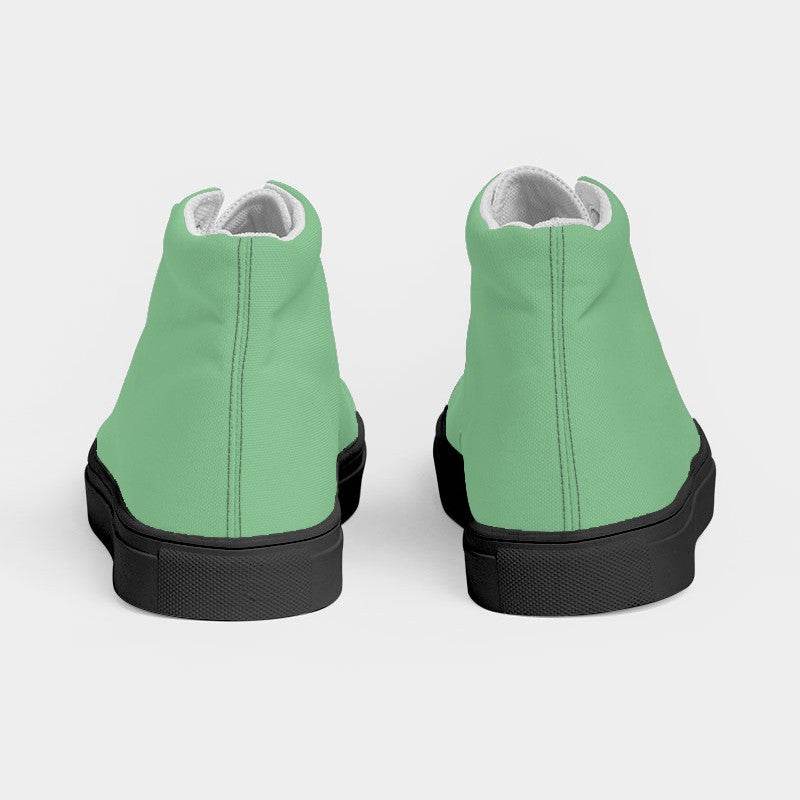 Lightened Muted Green Women's High-Top Canvas Sneakers (G-MU-LG) - Back
