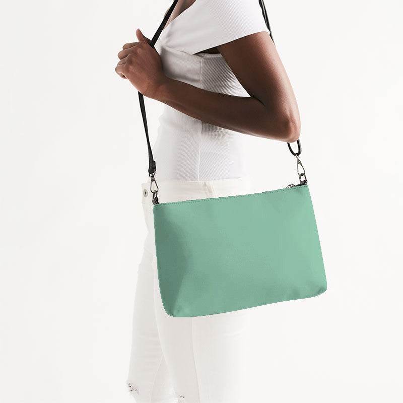 Lightened Muted Green Zip Pouch (BGG2-MU-LG) - Side CloseUp