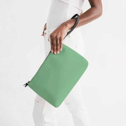 Lightened Muted Green Zip Pouch (G-MU-LG) - Side Holding