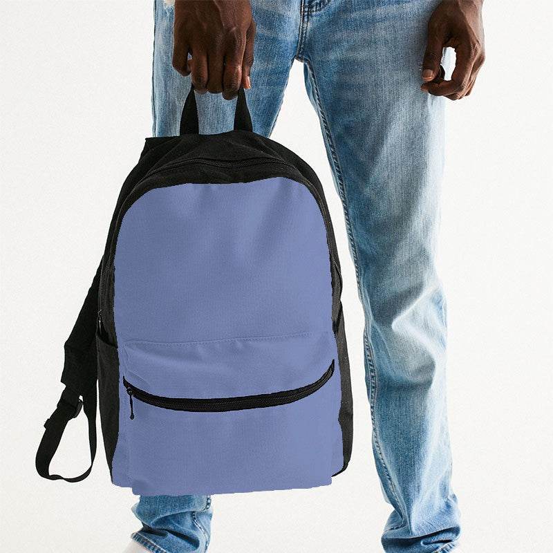 Lightened Muted Indigo Canvas Backpack (I-MU-LG) - Man Holding