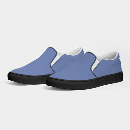 Lightened Muted Indigo Men's Slip-On Canvas Sneakers (I-MU-LG) - Side 3