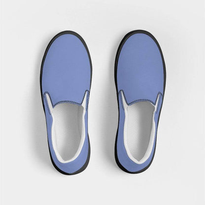 Lightened Muted Indigo Men's Slip-On Canvas Sneakers (I-MU-LG) - Top