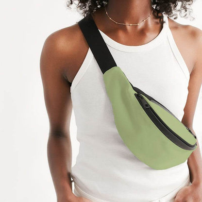 Lightened Muted Lime Belt Bag (L-MU-LG) - Woman Front CloseUp