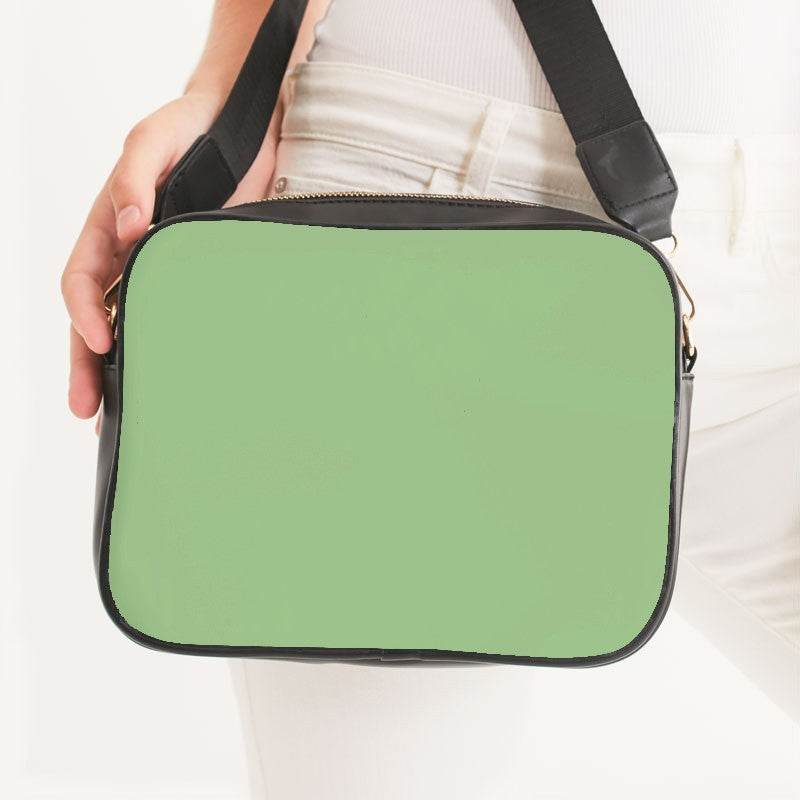 Lightened Muted Lime Crossbody Bag (GL2-MU-LG) - Woman Front CloseUp