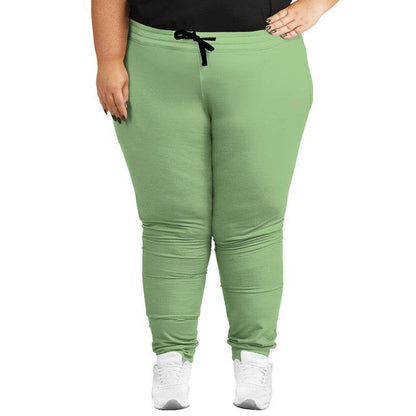 Lightened Muted Lime Joggers PLUS (GL2-MU-LG) - Woman Front PLUS