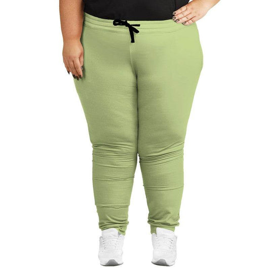 Lightened Muted Lime Joggers PLUS (L-MU-LG) - Woman Front PLUS