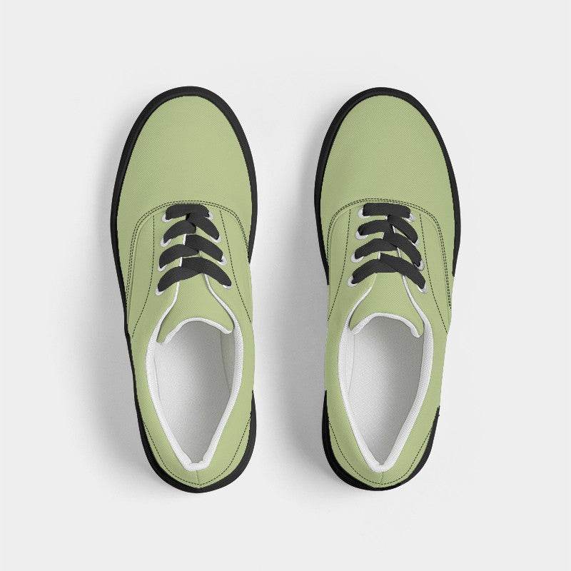 Lightened Muted Lime Men's Canvas Sneakers (L-MU-LG) - Top