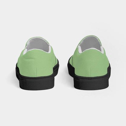 Lightened Muted Lime Men's Slip-On Canvas Sneakers (GL2-MU-LG) - Back