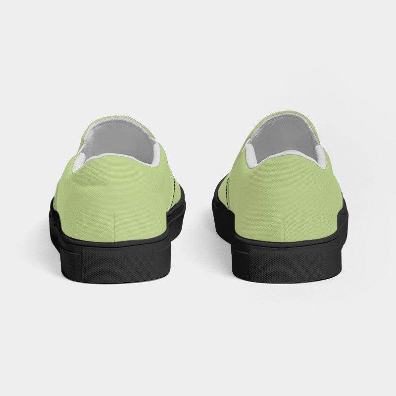 Lightened Muted Lime Men's Slip-On Canvas Sneakers (L-MU-LG) - Back
