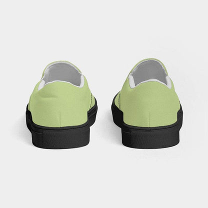 Lightened Muted Lime Men's Slip-On Canvas Sneakers (L-MU-LG) - Back