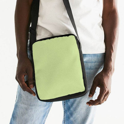 Lightened Muted Lime Messenger Pouch (L-MU-LG) - Man Front CloseUp