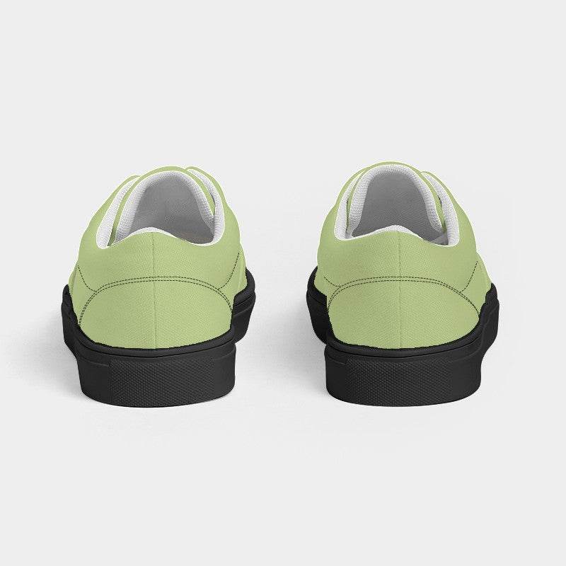 Lightened Muted Lime Women's Canvas Sneakers (L-MU-LG) - Back