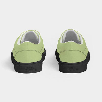 Lightened Muted Lime Women's Canvas Sneakers (L-MU-LG) - Back