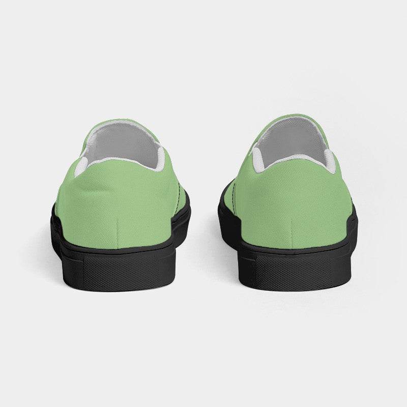 Lightened Muted Lime Women's Slip-On Canvas Sneakers (GL2-MU-LG) - Back