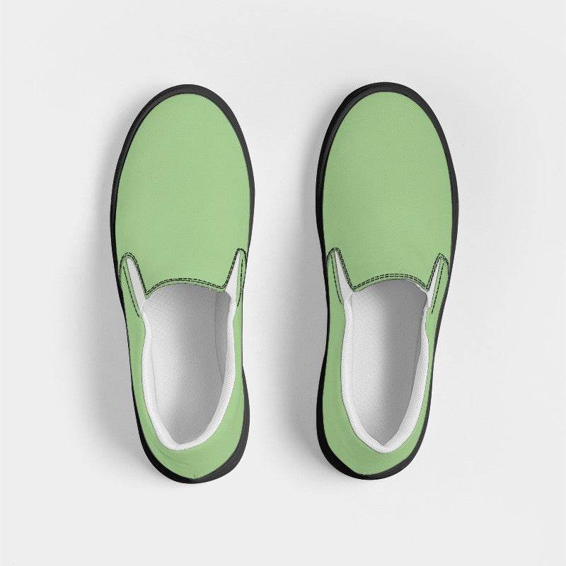 Lightened Muted Lime Women's Slip-On Canvas Sneakers (GL2-MU-LG) - Top