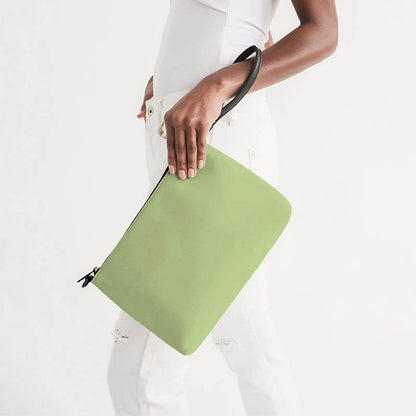 Lightened Muted Lime Zip Pouch (L-MU-LG) - Side Holding