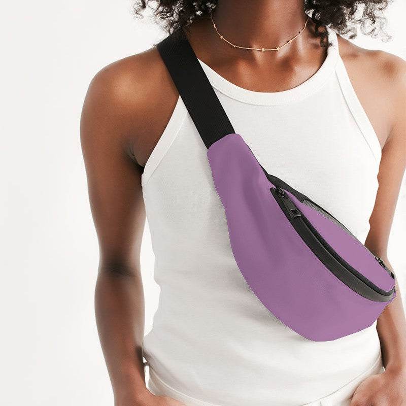 Lightened Muted Magenta Belt Bag (M-MU-LG) - Woman Front CloseUp