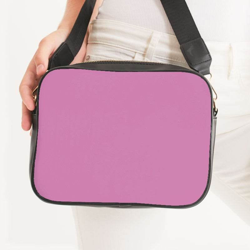 Lightened Muted Magenta Crossbody Bag (PIM2-MU-LG) - Woman Front CloseUp