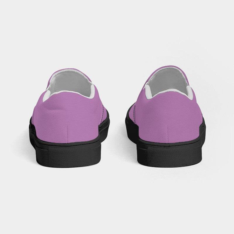 Lightened Muted Magenta Men's Slip-On Canvas Sneakers (M-MU-LG) - Back