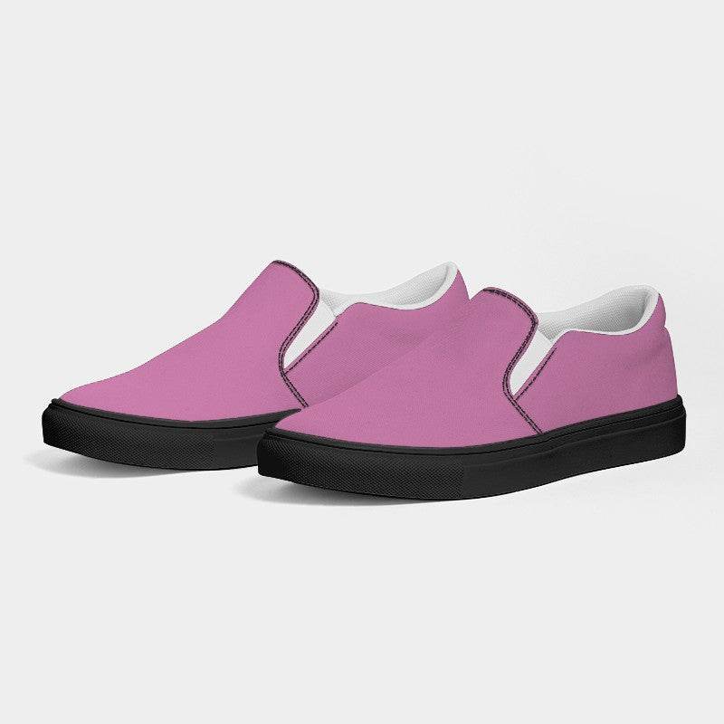 Lightened Muted Magenta Men's Slip-On Canvas Sneakers (PIM2-MU-LG) - Side 3