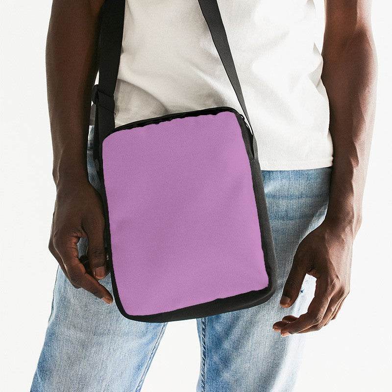 Lightened Muted Magenta Messenger Pouch (M-MU-LG) - Man Front CloseUp