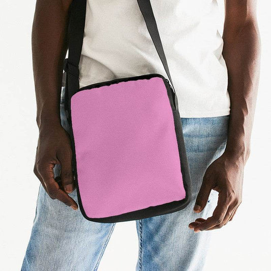 Lightened Muted Magenta Messenger Pouch (PIM2-MU-LG) - Man Front CloseUp