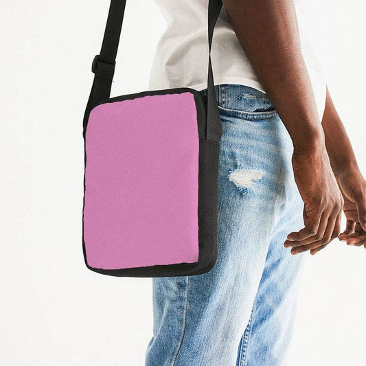 Lightened Muted Magenta Messenger Pouch (PIM2-MU-LG) - Man Side CloseUp