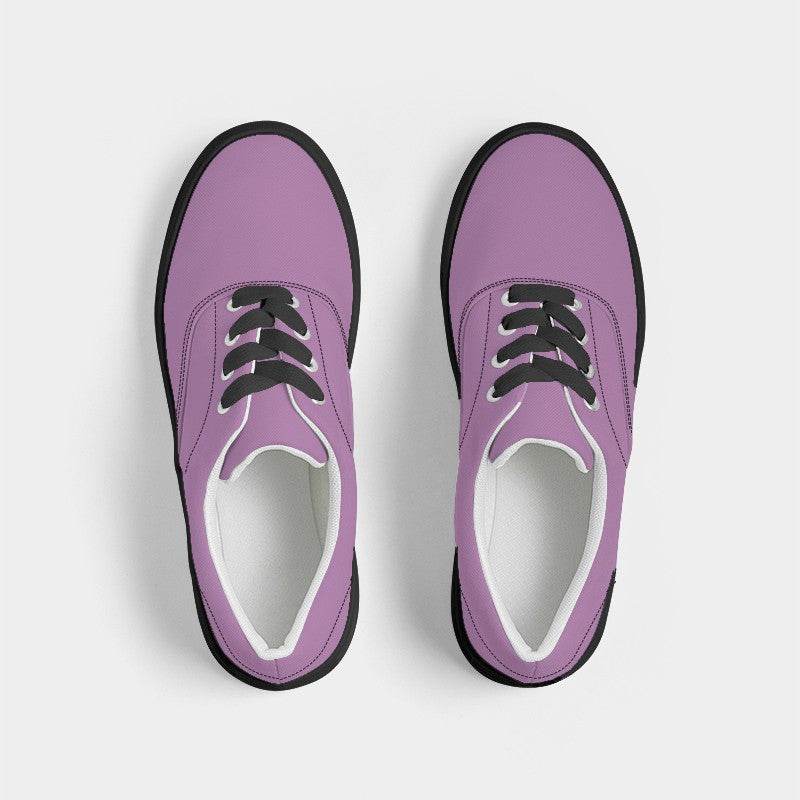 Lightened Muted Magenta Women's Canvas Sneakers (M-MU-LG) - Top