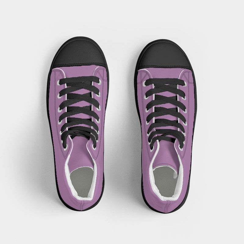 Lightened Muted Magenta Women's High-Top Canvas Sneakers (M-MU-LG) - Top