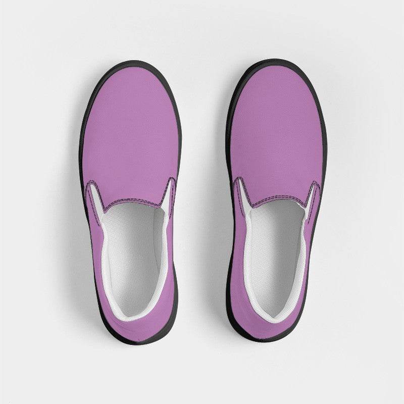 Lightened Muted Magenta Women's Slip-On Canvas Sneakers (M-MU-LG) - Top
