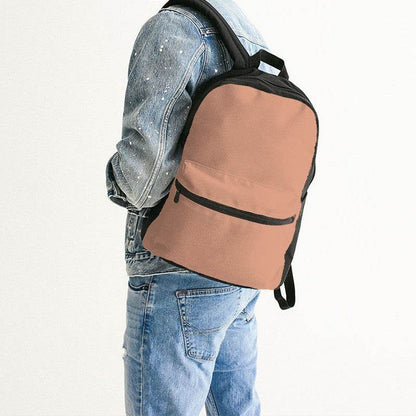 Lightened Muted Orange Canvas Backpack (OR2-MU-LG) - Man Back CloseUp