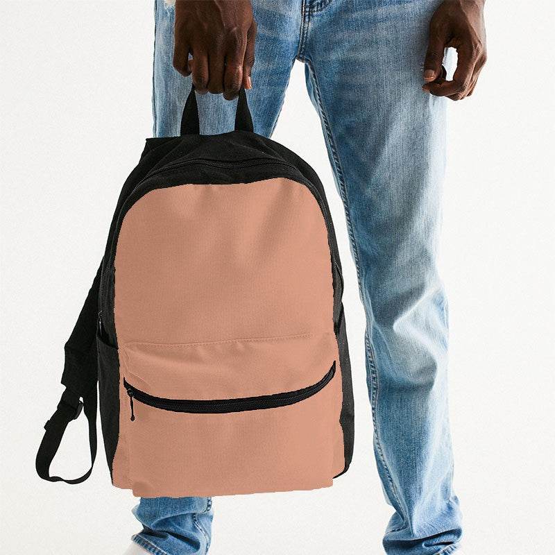 Lightened Muted Orange Canvas Backpack (OR2-MU-LG) - Man Holding