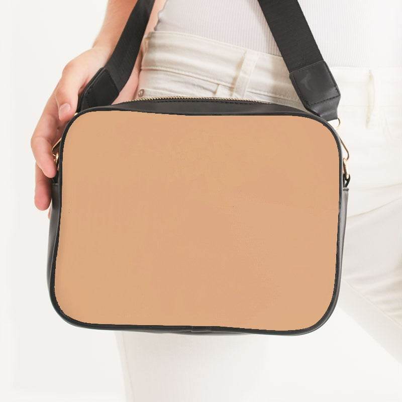 Lightened Muted Orange Crossbody Bag (O-MU-LG) - Woman Front CloseUp