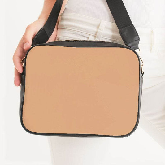 Lightened Muted Orange Crossbody Bag (O-MU-LG) - Woman Front CloseUp