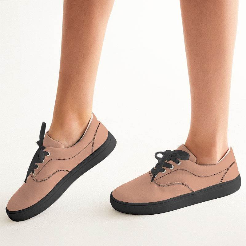 Lightened Muted Orange Women's Canvas Sneakers (OR2-MU-LG) - Woman CloseUp