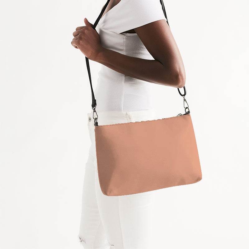 Lightened Muted Orange Zip Pouch (OR2-MU-LG) - Side CloseUp